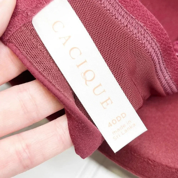 Cacique - Lane Bryant Wine Colored Lightly Lined Full Coverage Bra Women's 40DD - Picture 5 of 5